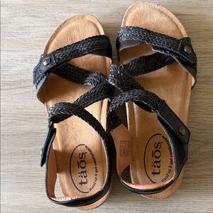 Taos Footwear Braided Black Sandals